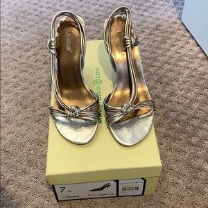 Max Studio metallic strappy heels